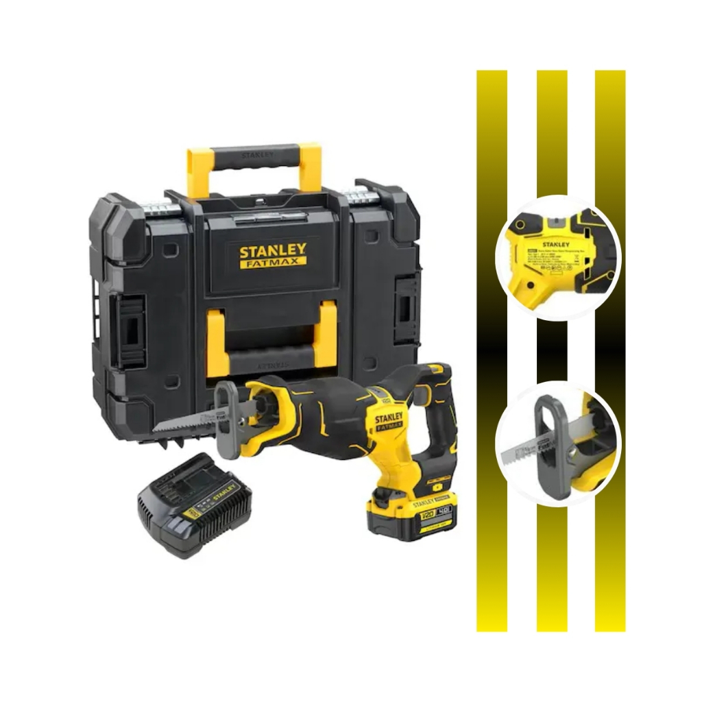 Kit Serra Sabre SBR311 20V MAX Brushless + 1 Bateria 4ah + 1 Carregador SC400 + 1 Maleta Stanley