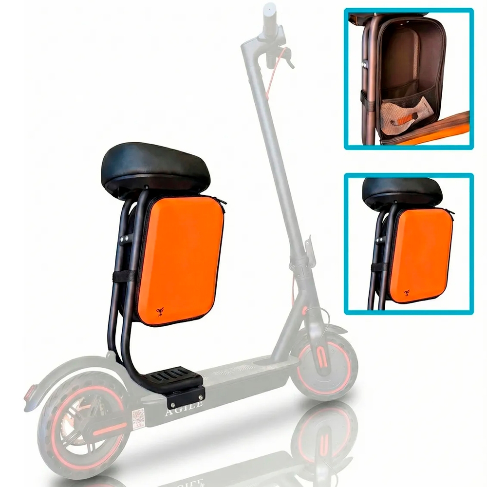 Bolsa Selim Impermeável Banco Assento Para Patinete Elétrico Compatível Base 15cm Preto