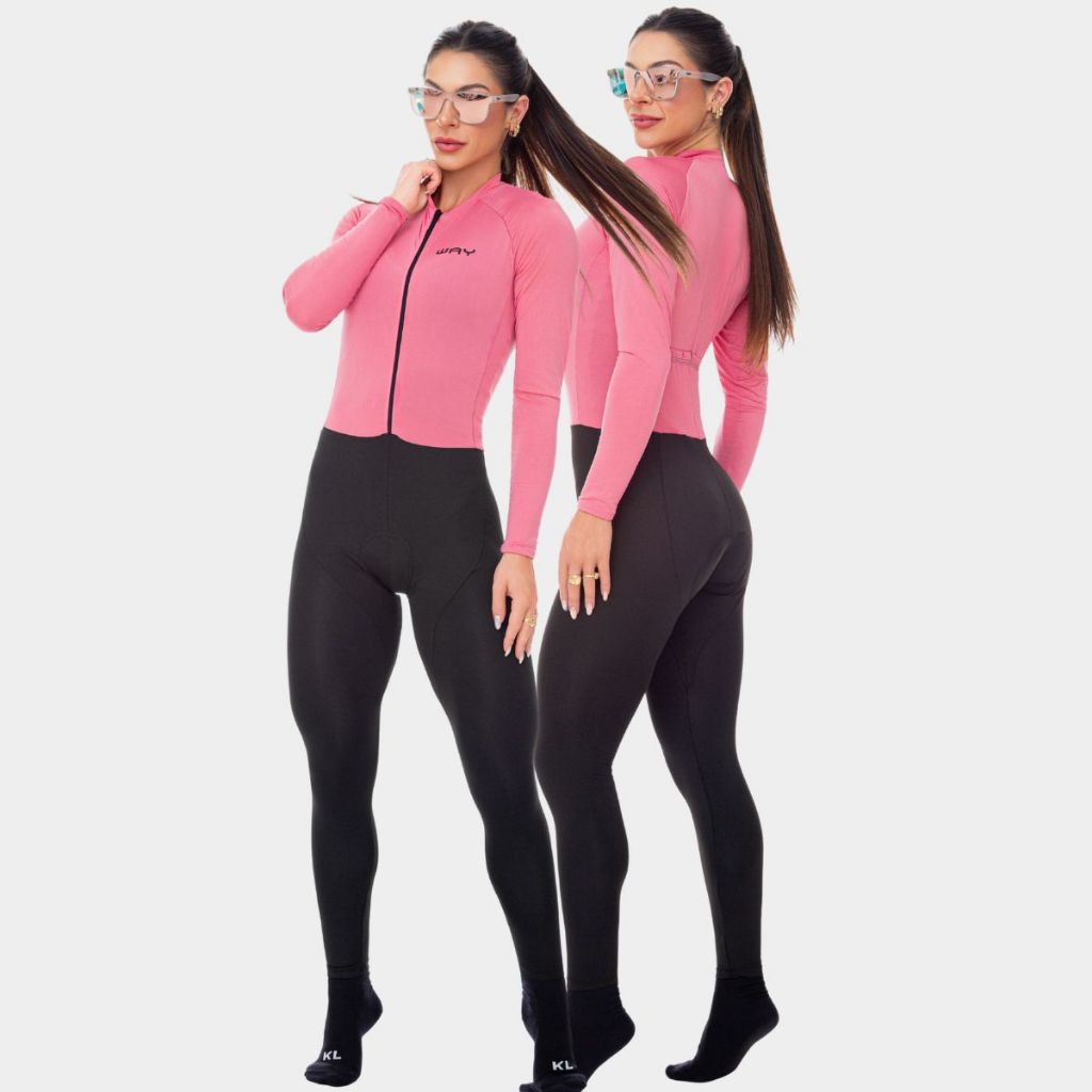 Macacão Macaquinho Ciclismo Feminino Perna Longa Manga Longa Pedal Bike Mtb Speed