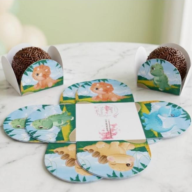 Forminha de Doces Dinossauro Personalizada no Tema/ Lembrancinha de Festa Aniversário
