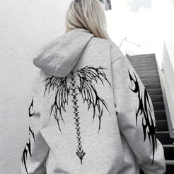 Moletom Canguru Tribal Grunge Estampado Mangas Inverno Estiloso Unissex Flanelado