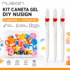Caneta Gel Deli Nusign 0,5 mm Unidade Tinta Preta Escrita Suave Estilo DIY