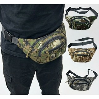 POCHETE UNISSEX CAMUFLADA DE LONA COM DIVISORIAS
