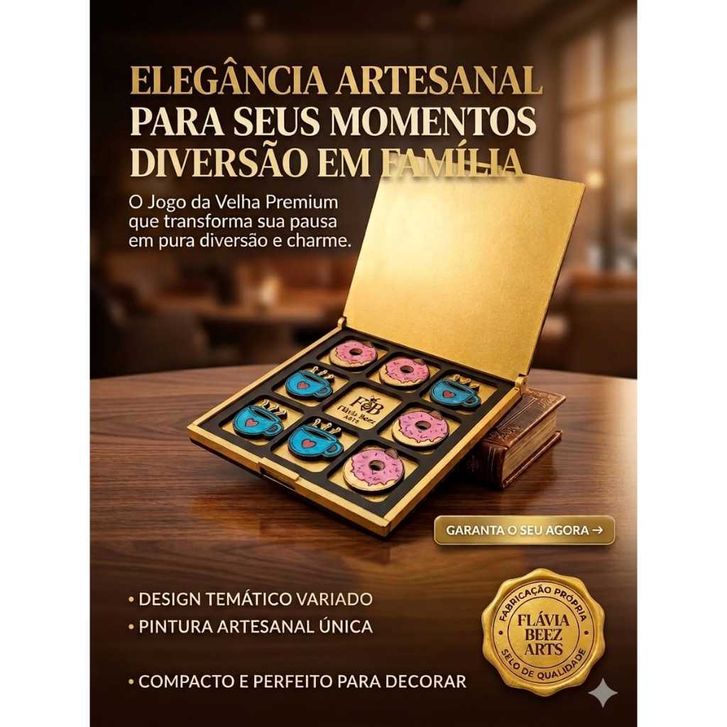 Mini Jogo da Velha Temático Colecionável Abelha Fast Food Café