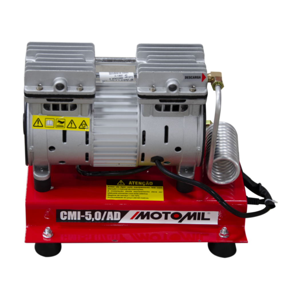 Compressor de Ar Isento Óleo Poço Artesiano 220V Motomil 1CV CMI-5,0 AD