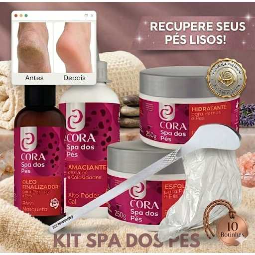 Spa Dos Pés : Calox Gel + Lixapéx, Pémax e Óleo Finalzador  + Espátula 222+ 10 Botinhas