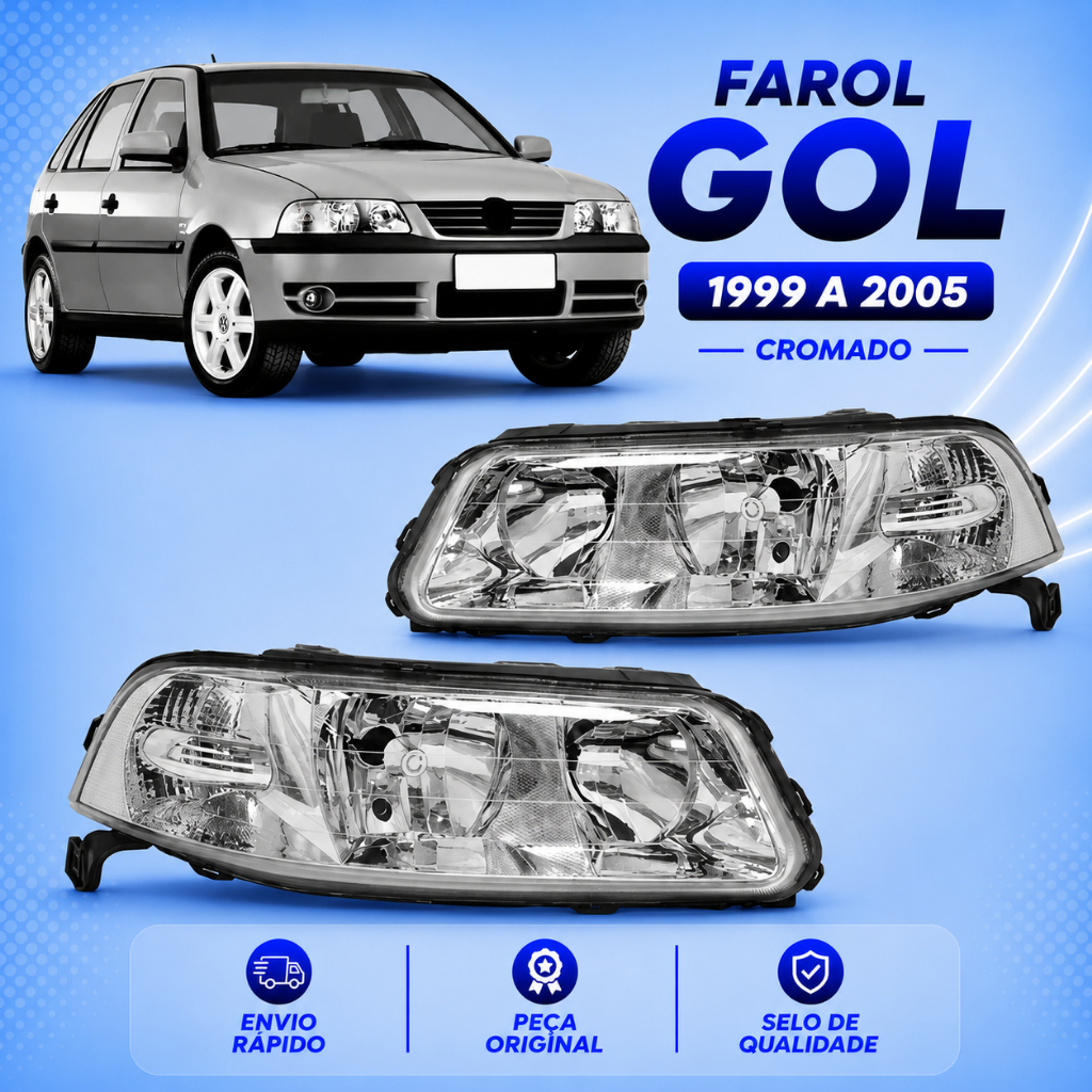 Farol Gol Saveiro Parati ANO 1999 2000 2001 2002 2003 2004 2005 Cromado