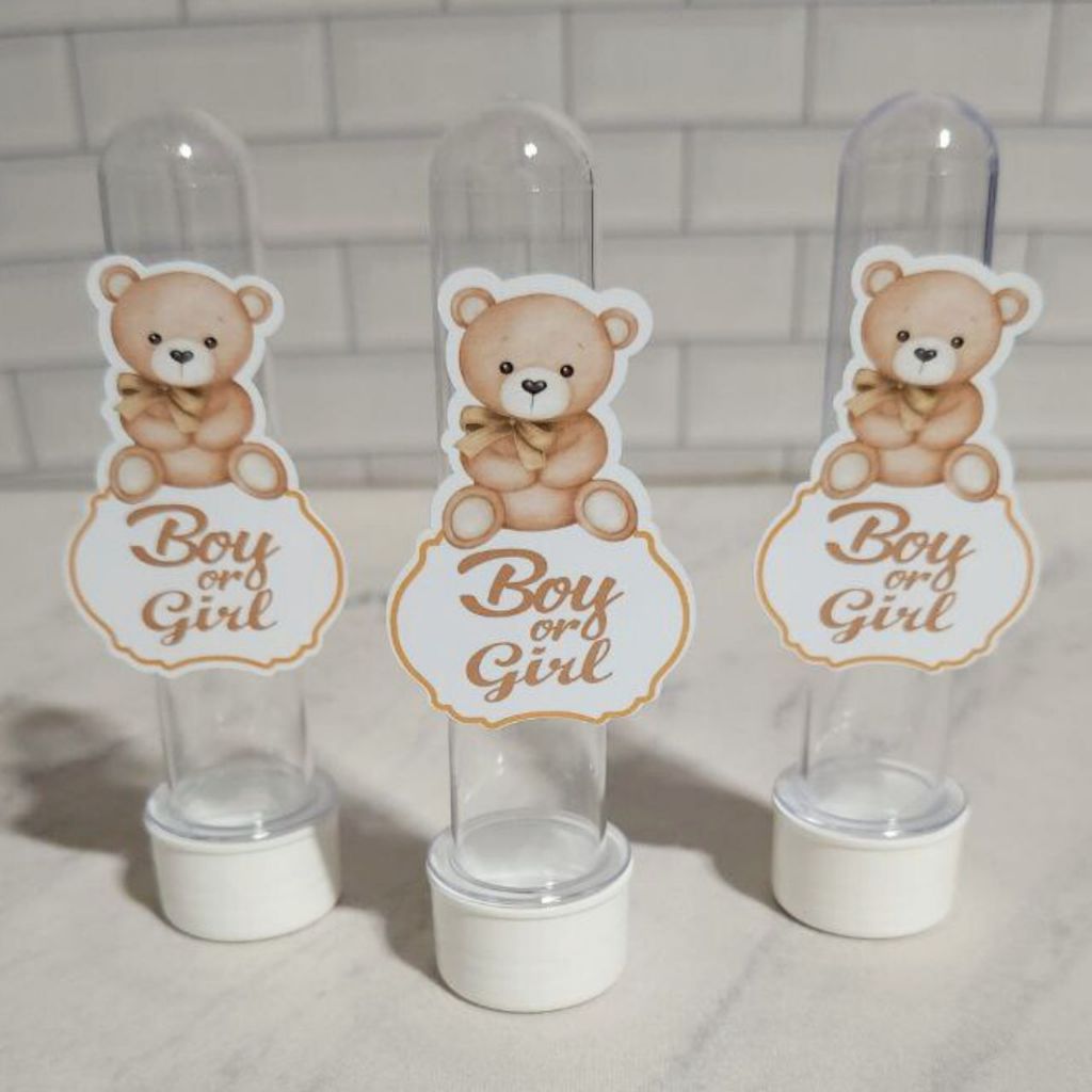20 Apliques Chá revelação para Tubete Festa Infantil Personalizada Decoração Aniversário Lembrancinha Envio Rápido