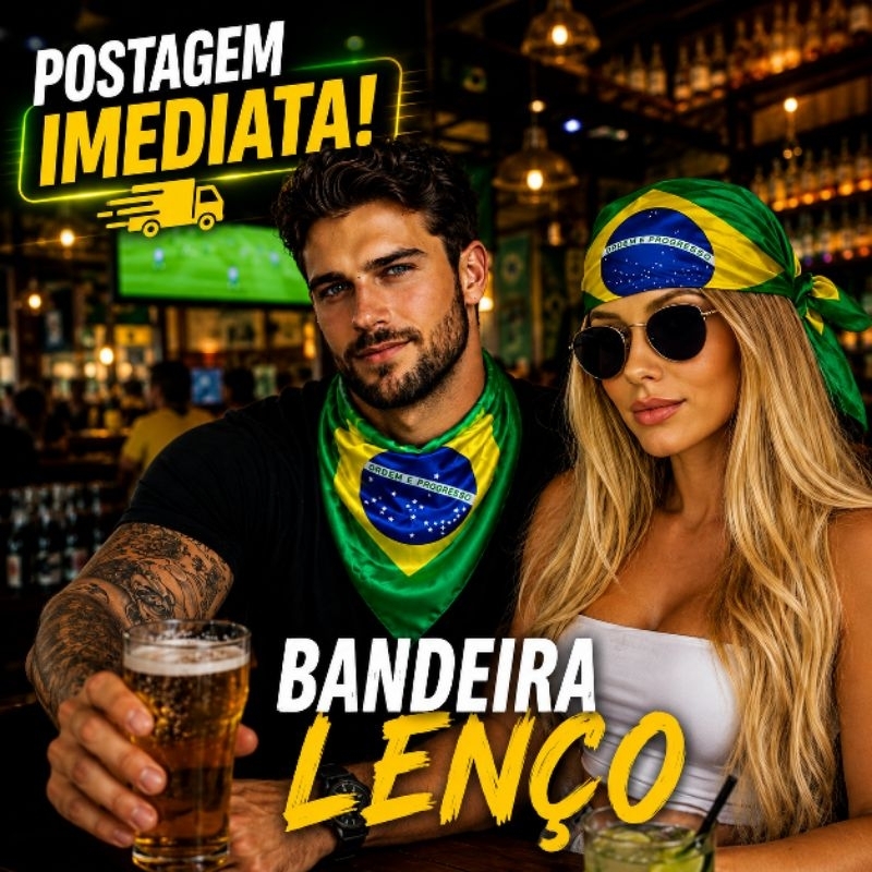 Bandeira Lenço Brasil 55x55 cm Estilo Único para Decoração e Acessórios Fashion