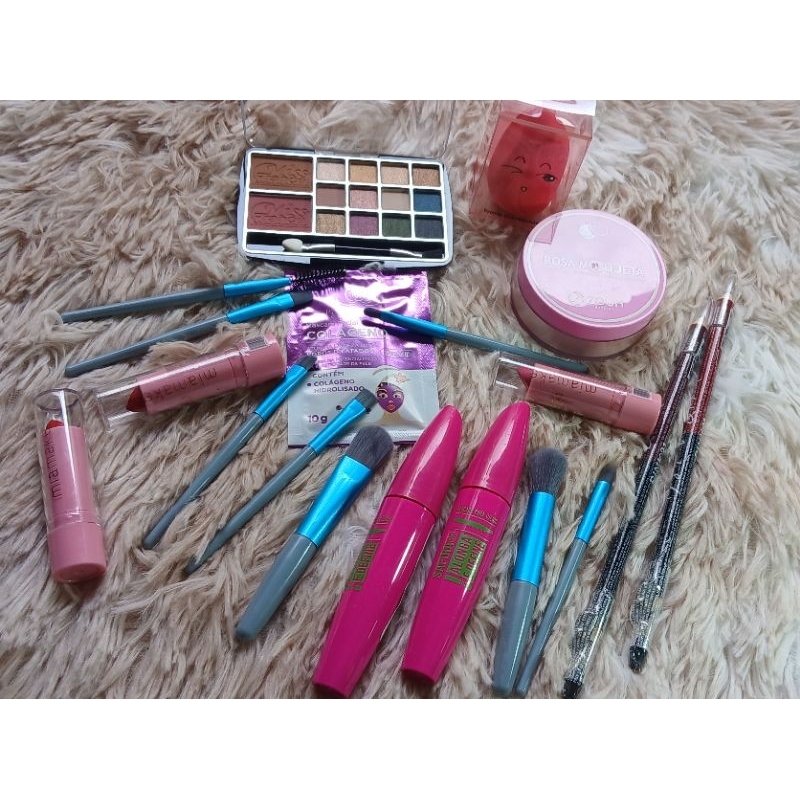 "Kit De Maquiagem Completo - Paleta de Sombras, Batom, Rímel e Pincéis"
#makes #maquiagemfofa#achadinhosshopee