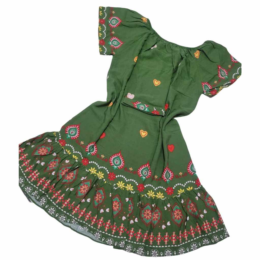 Vestido feminino  ciganinha ombro ao ombro moda evangelica