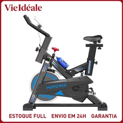 Bicicleta Spinning Profissional 15kg Roda Inércia - Suporta 150kg | Display Digital | Silenciosa | Altura Ajustável
