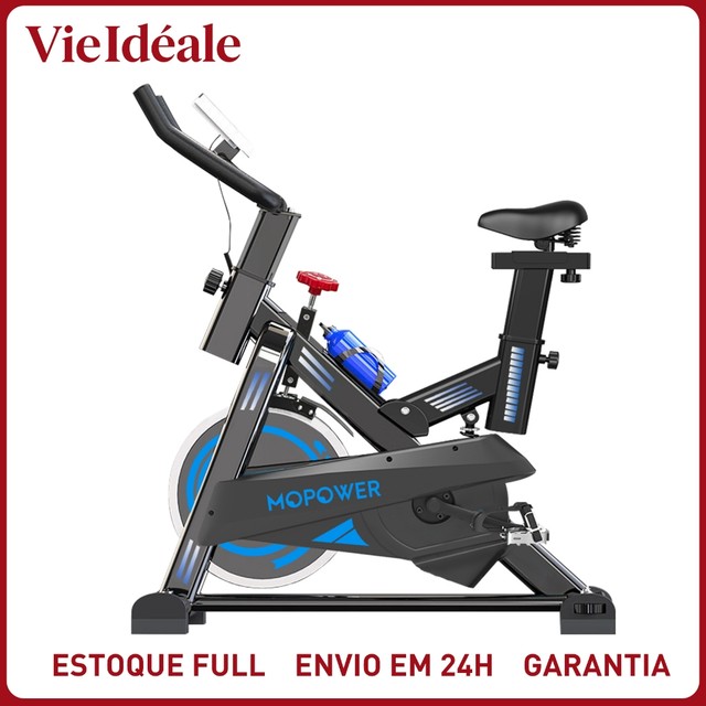 Bicicleta Spinning Profissional 15kg Roda Inércia - Suporta 150kg | Display Digital | Silenciosa | Altura Ajustável