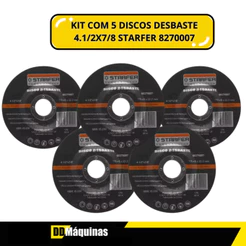Kit com 5 Discos Desbaste 4.1/2X7/8 8270007 - Starfer