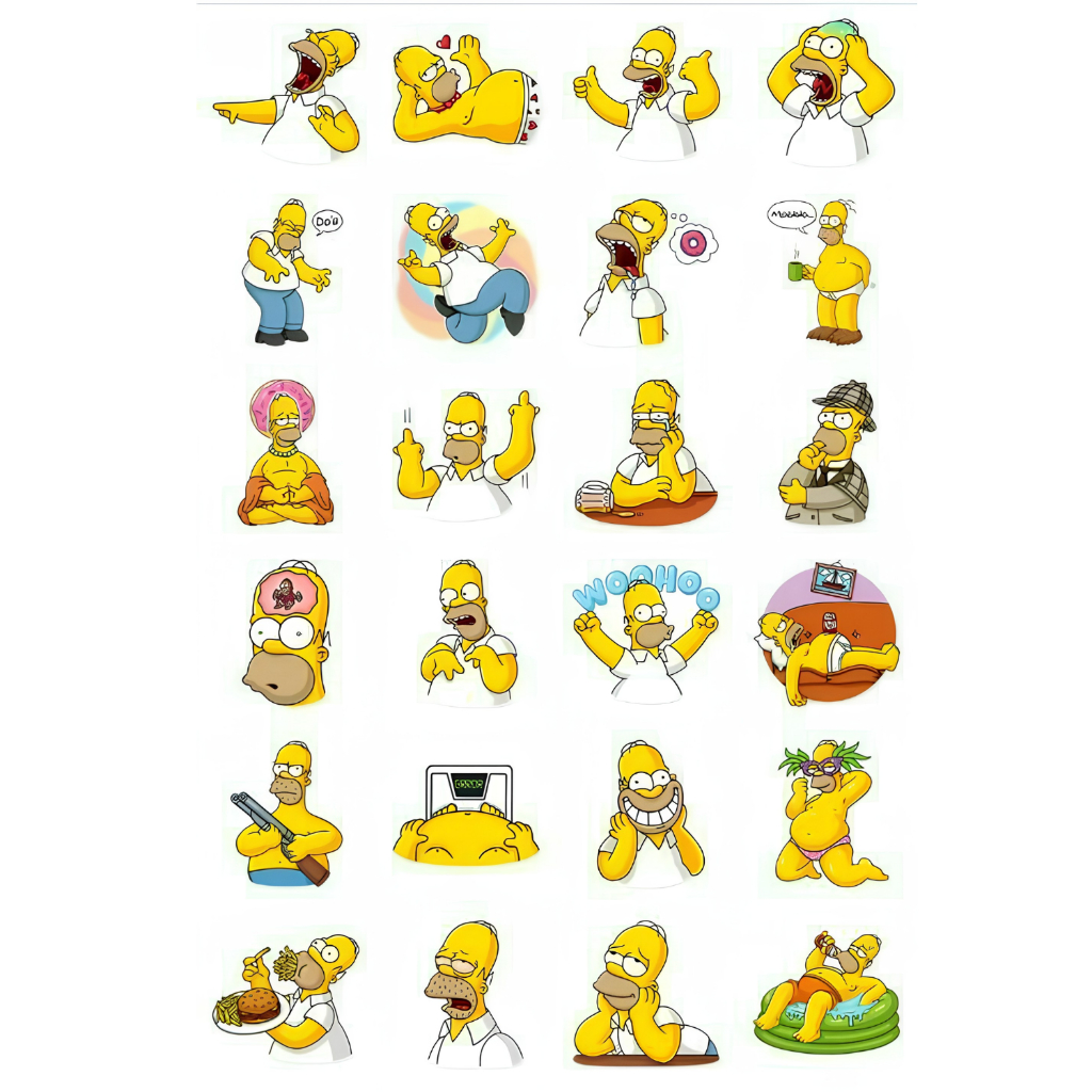 Pack Adesivos Stickers Homer Simpson