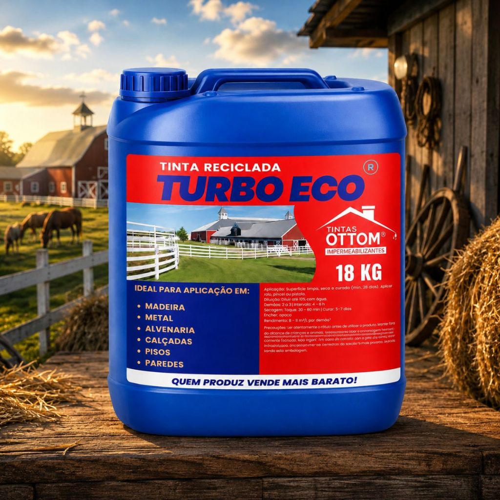 Tinta Economica Esmalte Sintético Reciclada 18L para Fazenda, Currais e Piquetes-branco