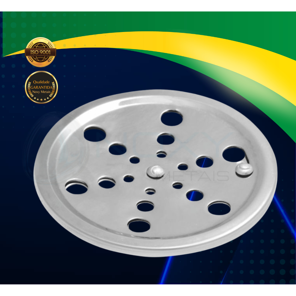 Ralo banheiro lavabo redondo metal inox Grelha (15X15) SEM caixilho - Tampa do ralo