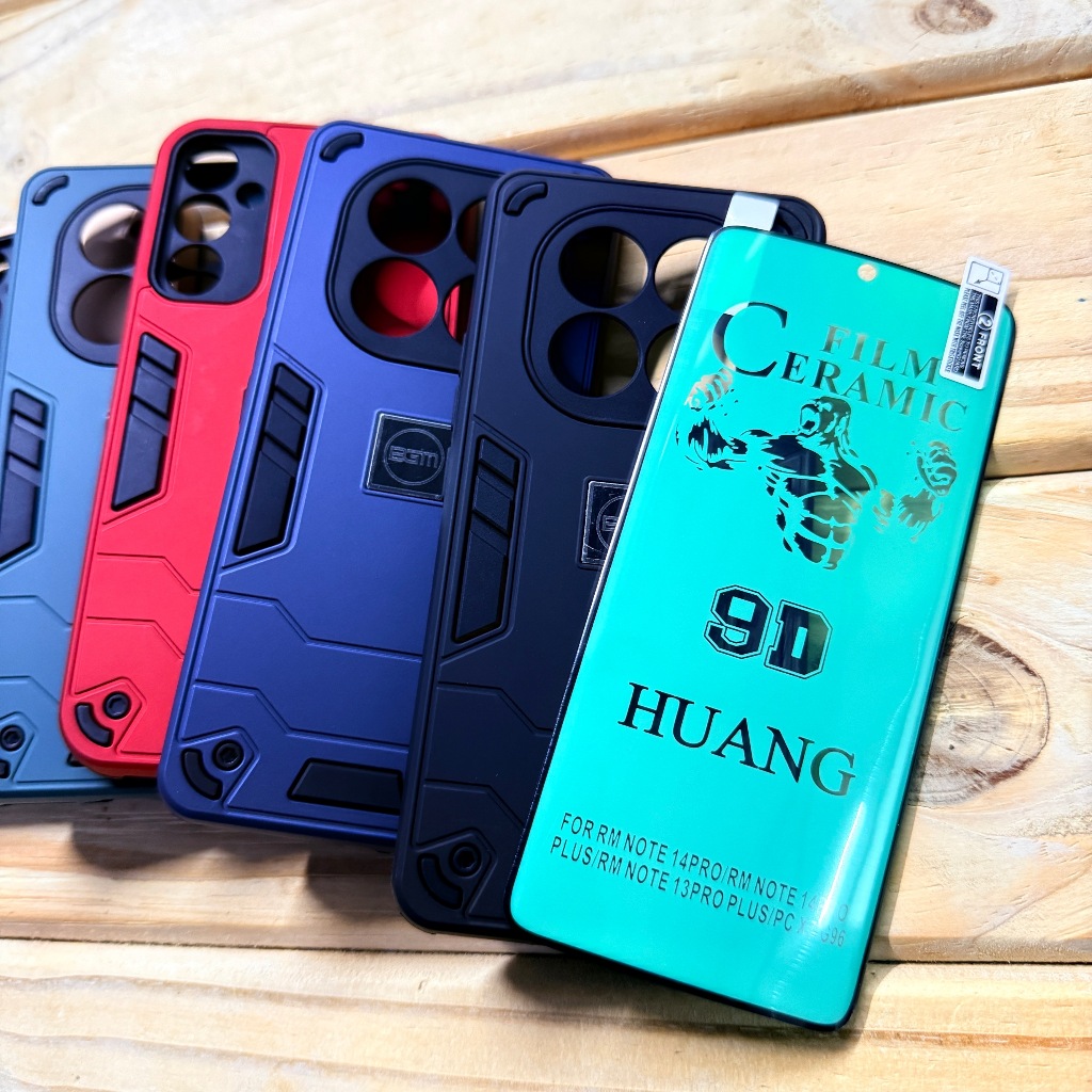 Capa Capinha Armor Anti Impacto + Película Para Xiaomi Redmi Note 14 Pro 5G / Poco X7 5G Proteção Anti Shock