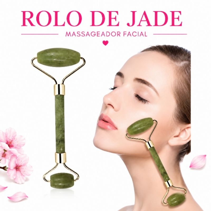 Rolo De Jade Massageador Facial Para Skincare E Relaxamento