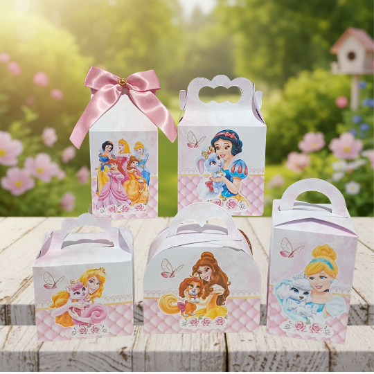 KIT CAIXAS PERSONALIZADAS PRINCESAS LEMBRANCINHA DE FESTA INFANTIL/ANIVERSÁRIO/PEGUE E MONTE