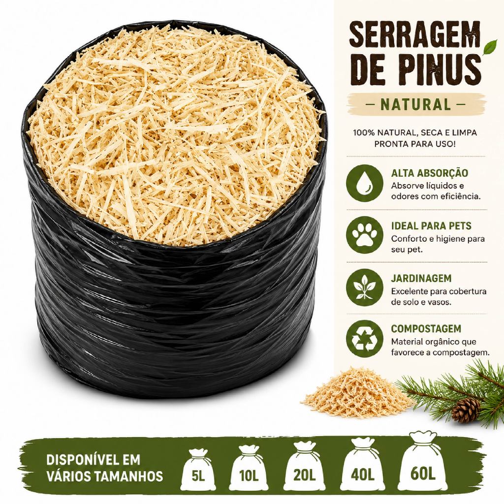 Serragem Maravalha Minhocário Composteira Roedores (escolha a quantidade)