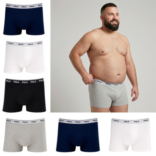 Kit 6 Cuecas Boxer Algodão Polostar Cotton Respirável Plus Size G1 ao G3 Confortável