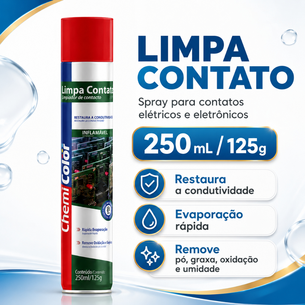 Limpa Contato Chemicolor 250ml Spray Elétrico Eletrônico Não Condutivo Antioxidante Profissional