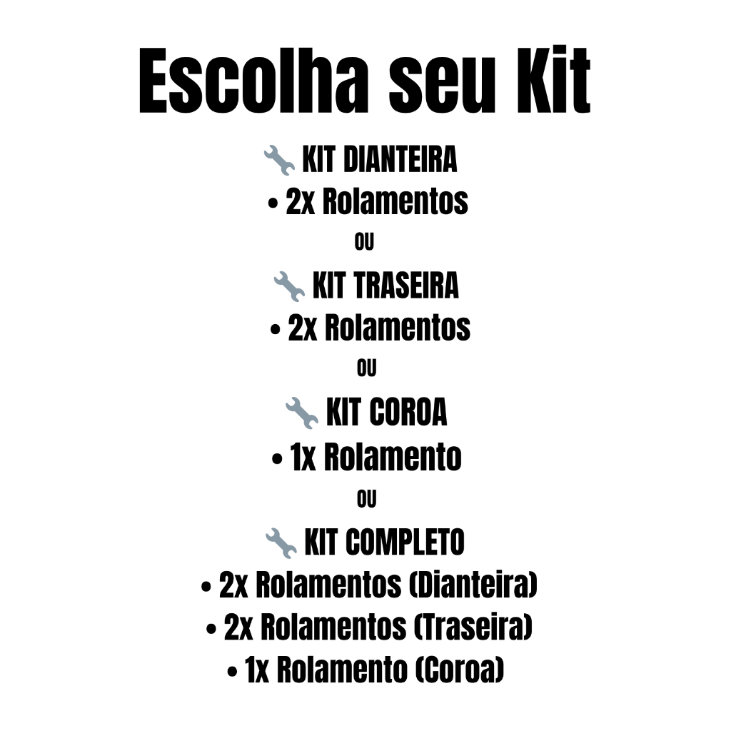 Detalhes do Kit Rolamento Moto FAZER 150/FACTOR150/125/FAZER 250 Roda Dianteiro + Traseiro + Coroa - Riffel.