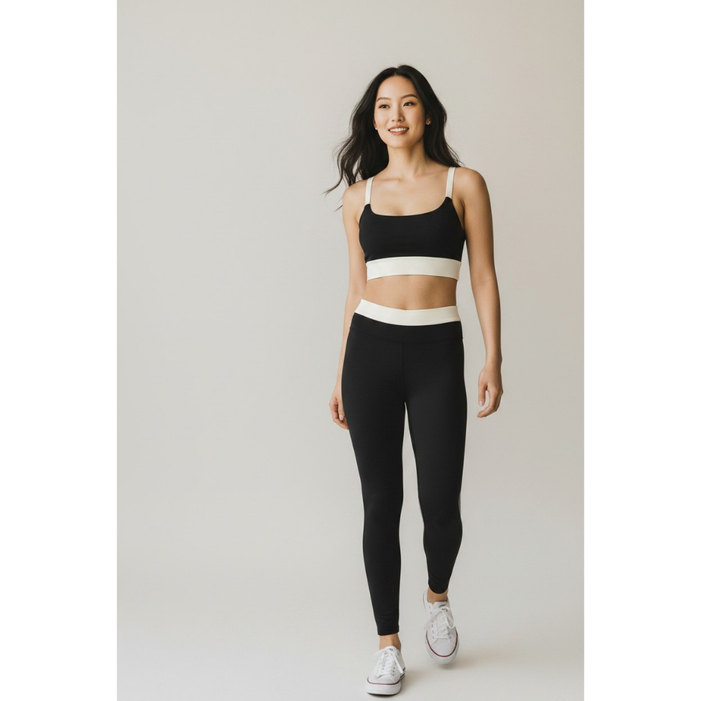 Conjunto Feminino Calça Legging E Top Para Academia Zero Transparência