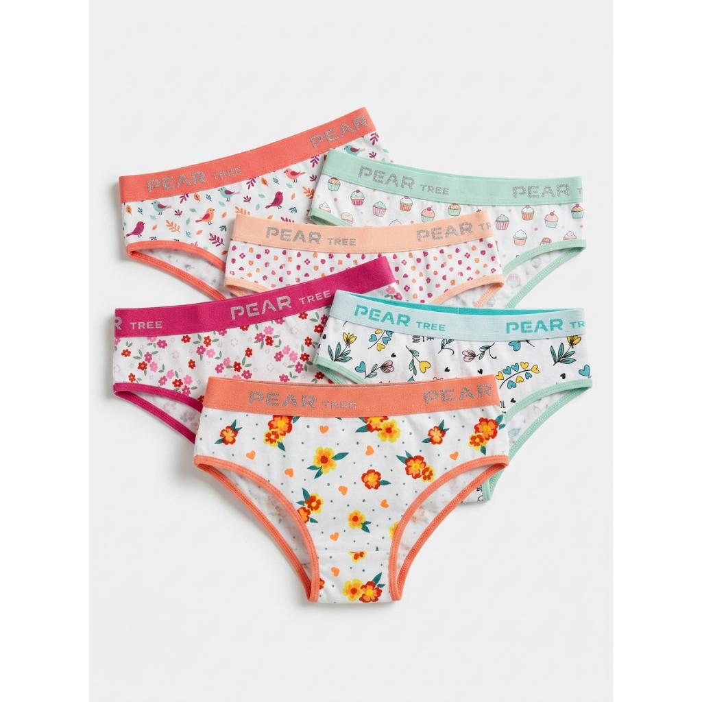 Kit Calcinha Infantil 100% Algodão Confortável Macia Estampas Sortidas Meninas 3 a 11 Anos