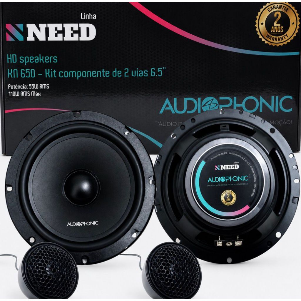 Kit 2 Vias Audiophonic Need Kn 650 ( 6,5 Polegadas / 100W Rms )