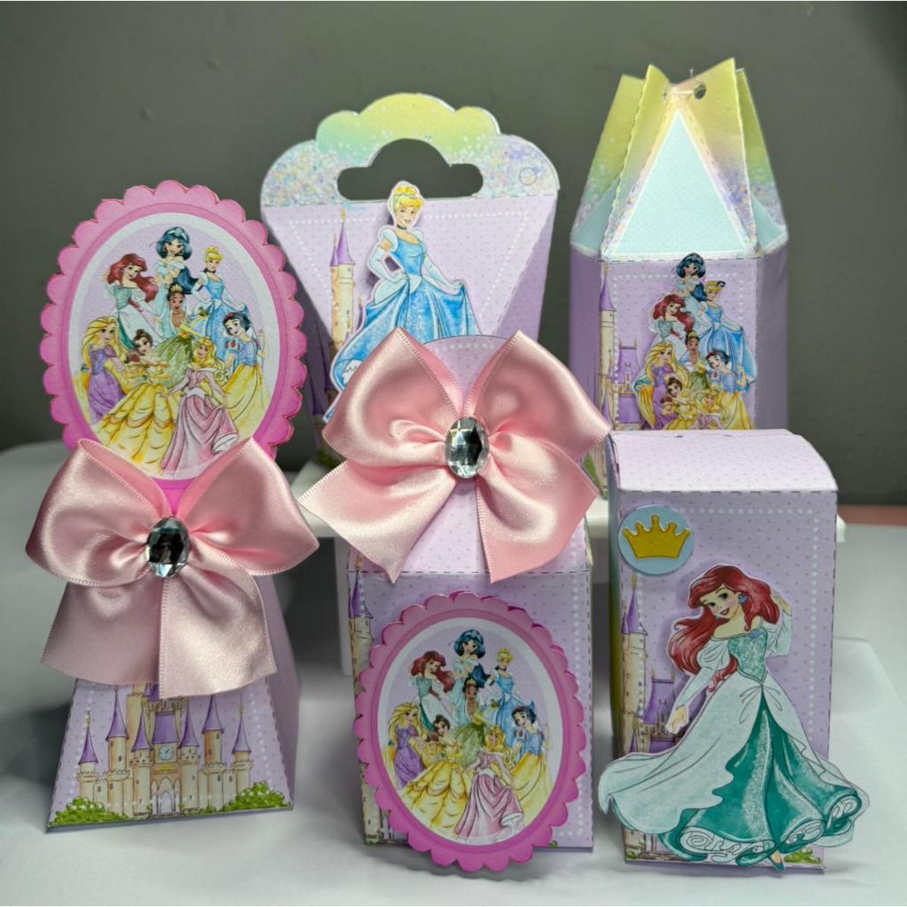 Kit Festa Personalizados PRINCESA Aniversário Lembrancinha Caixinhas para Festas - Pegue e Monte