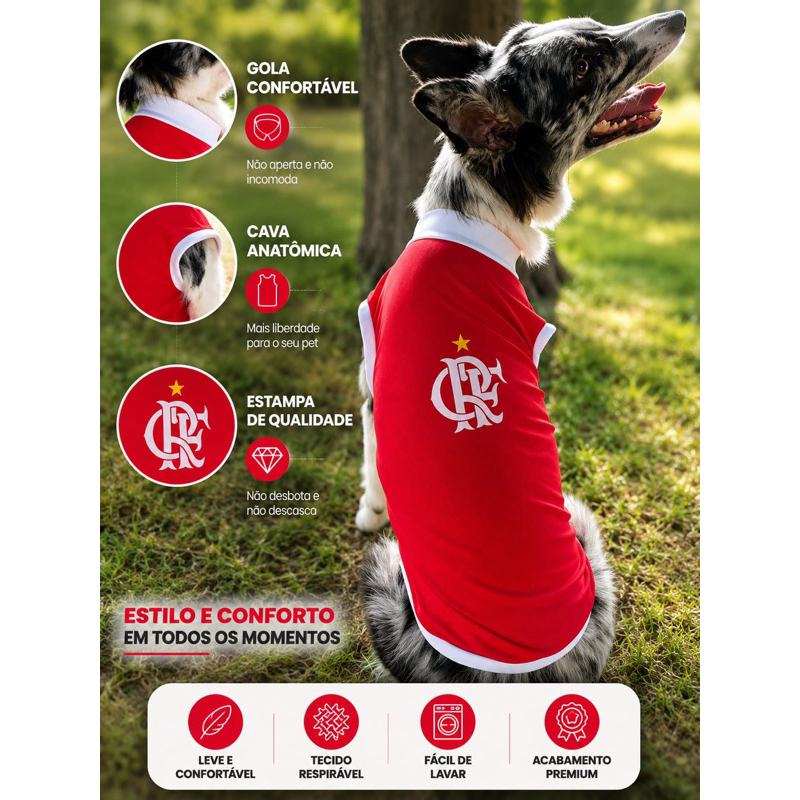 Camisa time para cães 🐶⚽️Camisa Pet estilo torcedor confortável