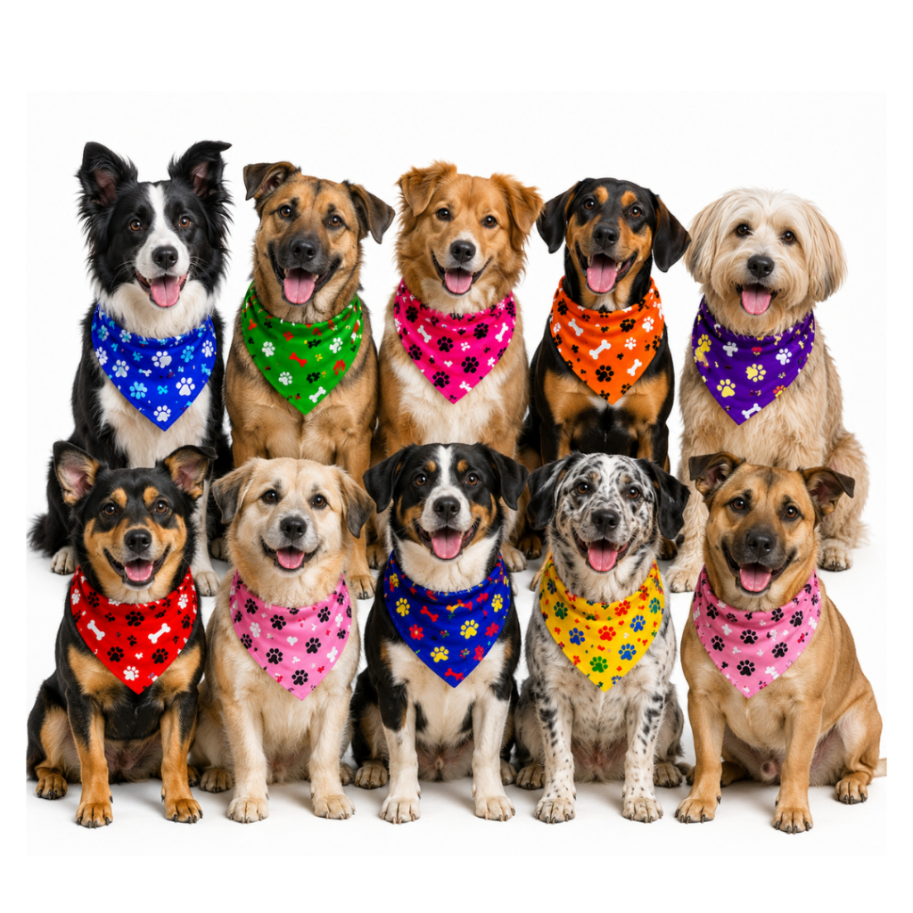 50 Bandanas M para pet shop banho e tosa