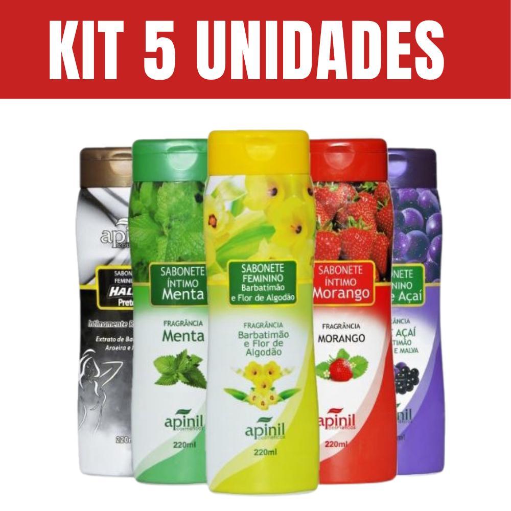 Sabonete Intimo Kit 5 Unidades APINIL 200ml - Fragrâncias SORTIDAS Sex Shop