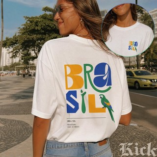 Camisa Camiseta Brasil Arara Copa do Mundo 2026 T-Shirt Feminina 100% Algodão
