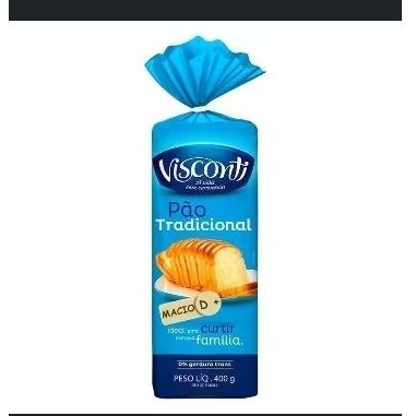 Pão de Forma Tradicional Visconti 400g - 0% Gordura Trans, Sabor Tradicional, Ideal para Café da Manhã