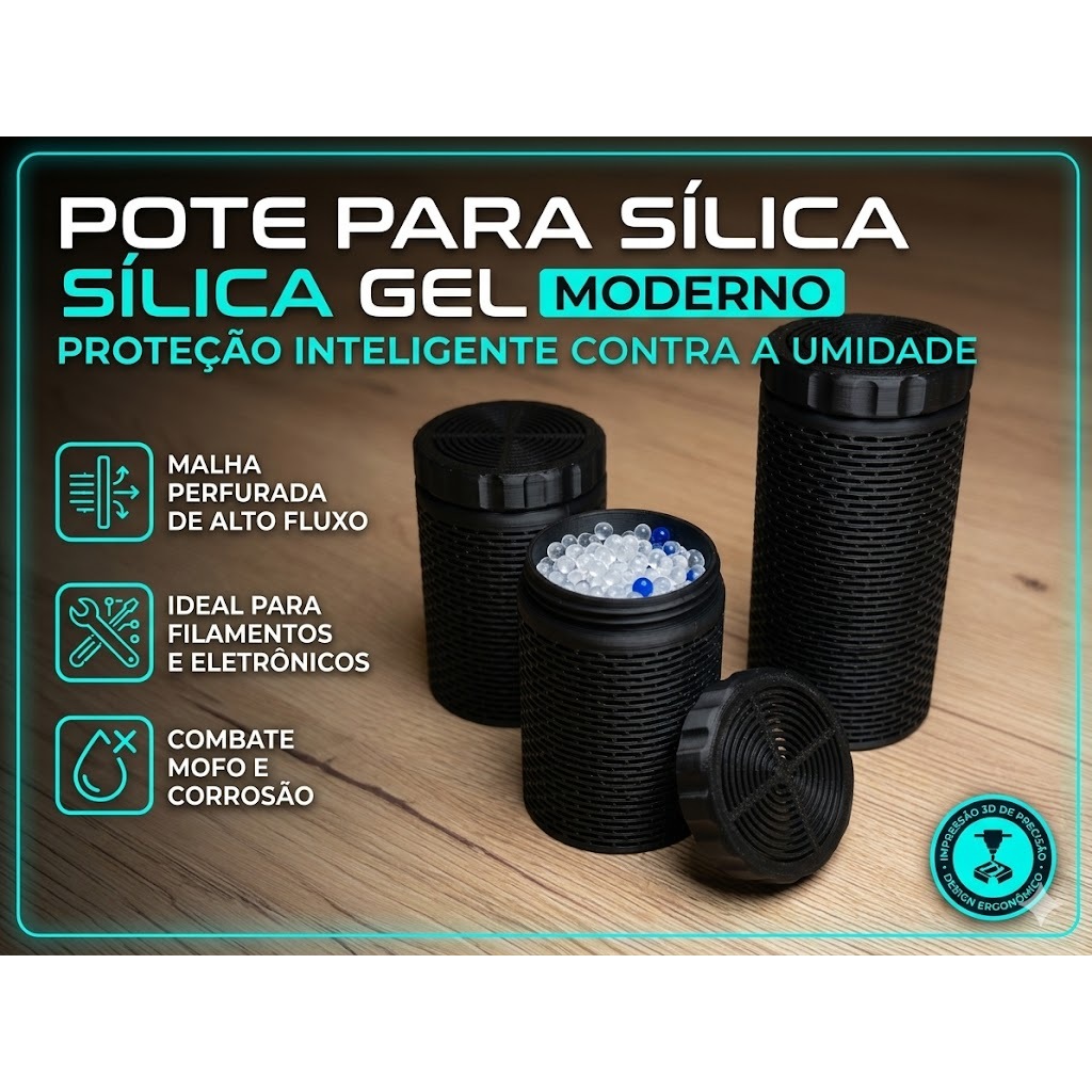 Pote Moderno para Sílica Gel: Mantenha seus Bens Livres de Umidade