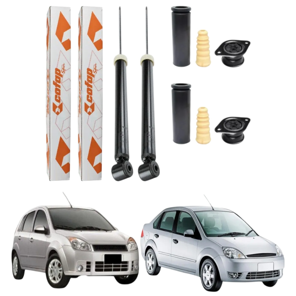 PAR AMORTECEDOR TRASEIRO FIESTA 2003 A 2014 COFAP + KIT