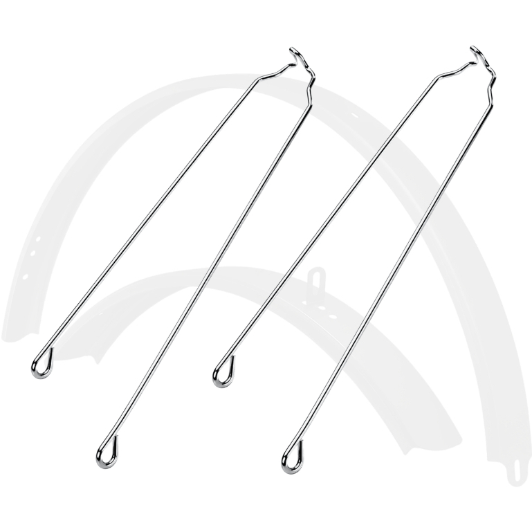 Par Haste Paralama Bicicleta Aro 26 380mm Zincado Cromado