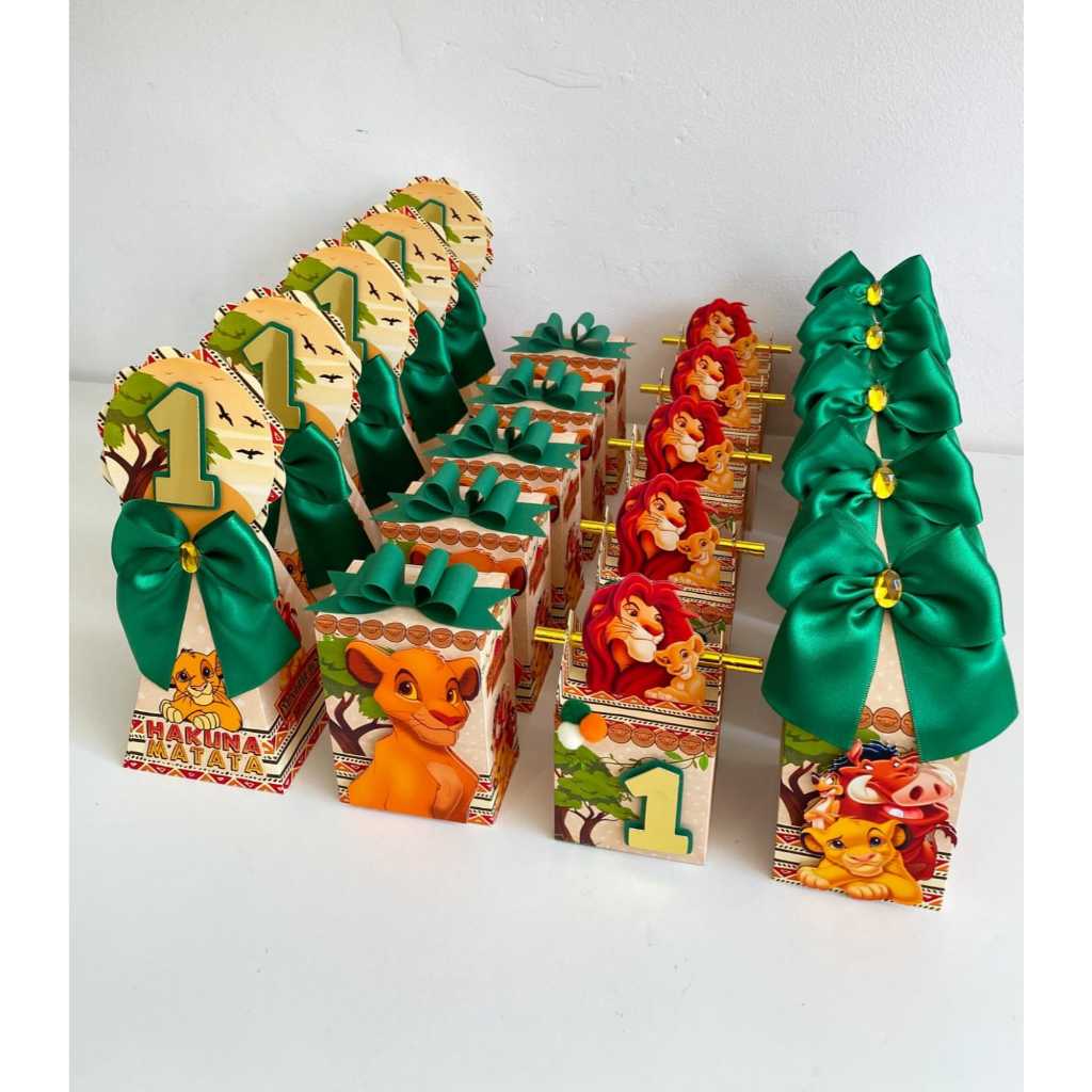 Kit Personalizados caixinhas REI LEÃO-SIMBA Lembrancinha aniversário-Festa PEGUE E MONTE FAZEMOS QUALQUER TEMA