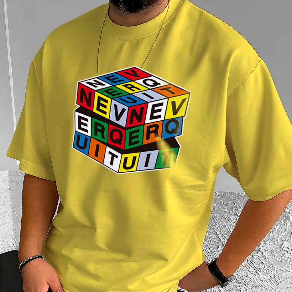 Camiseta T-shirt Camisa Cubo Mágico Letras Unissex FEMENINO e MASCULINO 100% Algodão Novo Produto