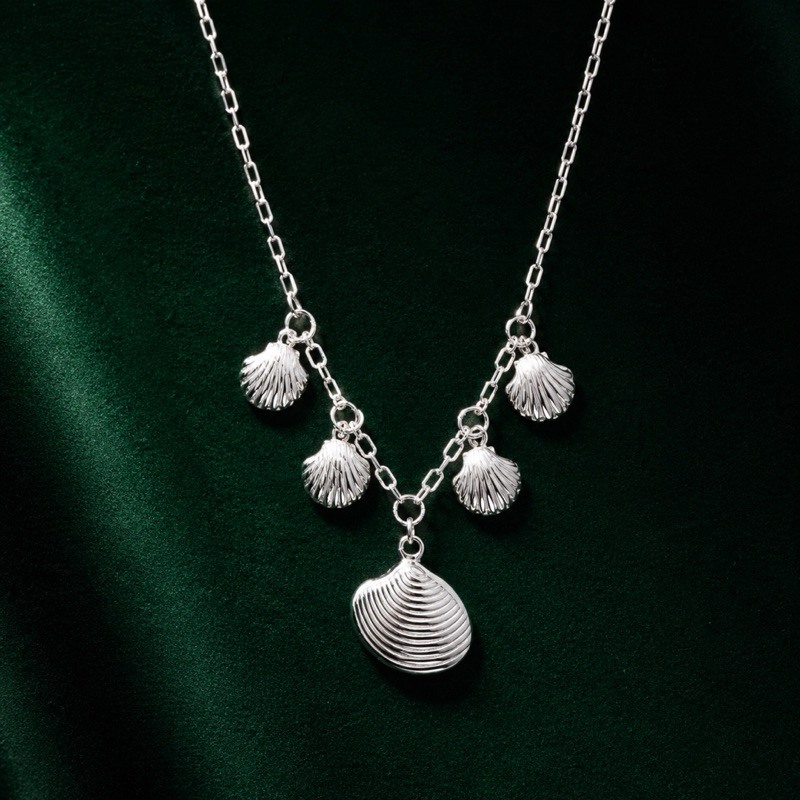 Choker Prata 925 com Conchas Delicada e Elegante