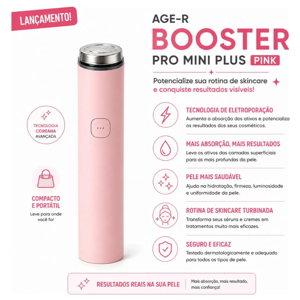 Medicube Age-r Booster Pro Mini Cuidado Facial - Rosa Momento De Aplicação Dia/noite Tipo De Pele