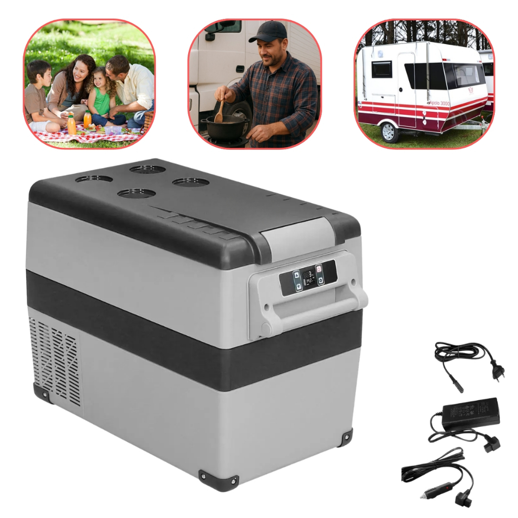 Geladeira Portátil 42 Litros Quadrivolt Para Caminhão Van Trailer Carro Camping Motorhome Micro-Ônibus