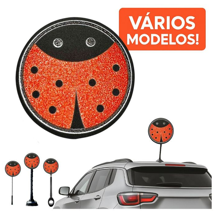 Ponteira Enfeite de Antena Joaninha - Ladybug - Carro e Moto