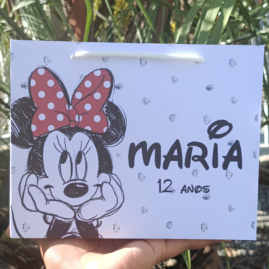 sacolinha minnie  sacolinha personalizada minnie sacolinha aniversario,lembrancinha,festa minnie
