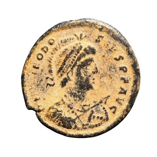 follis - Teodósio I - Moeda do Império Romano (379–395 d.C.) - Heracleia - c. 379-395 d.C