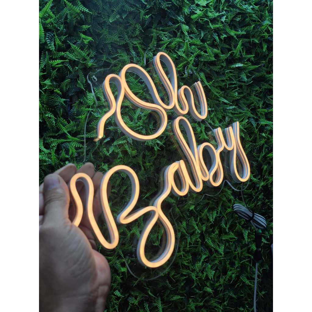 Neon LED Oh Baby Decorativo 40x31cm - Decoração Chá de Bebe Cha Revelação