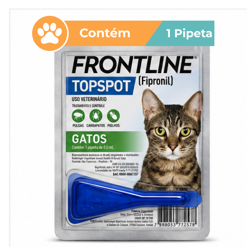 Frontline Top Spot 01kg a 10kg 0,5ml 1 Dose Antipulgas Para Gatos